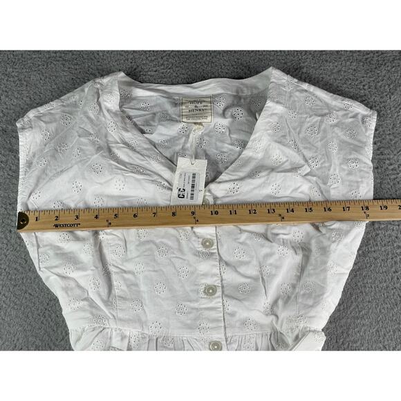Hope & Henry Dress Women 8 White Boho Cottagecore Eyelet Lace Sleeveless NWT - Picture 5 of 8